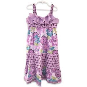 Naartjie 7 Tropical Floral Maxi Long Dress Purple